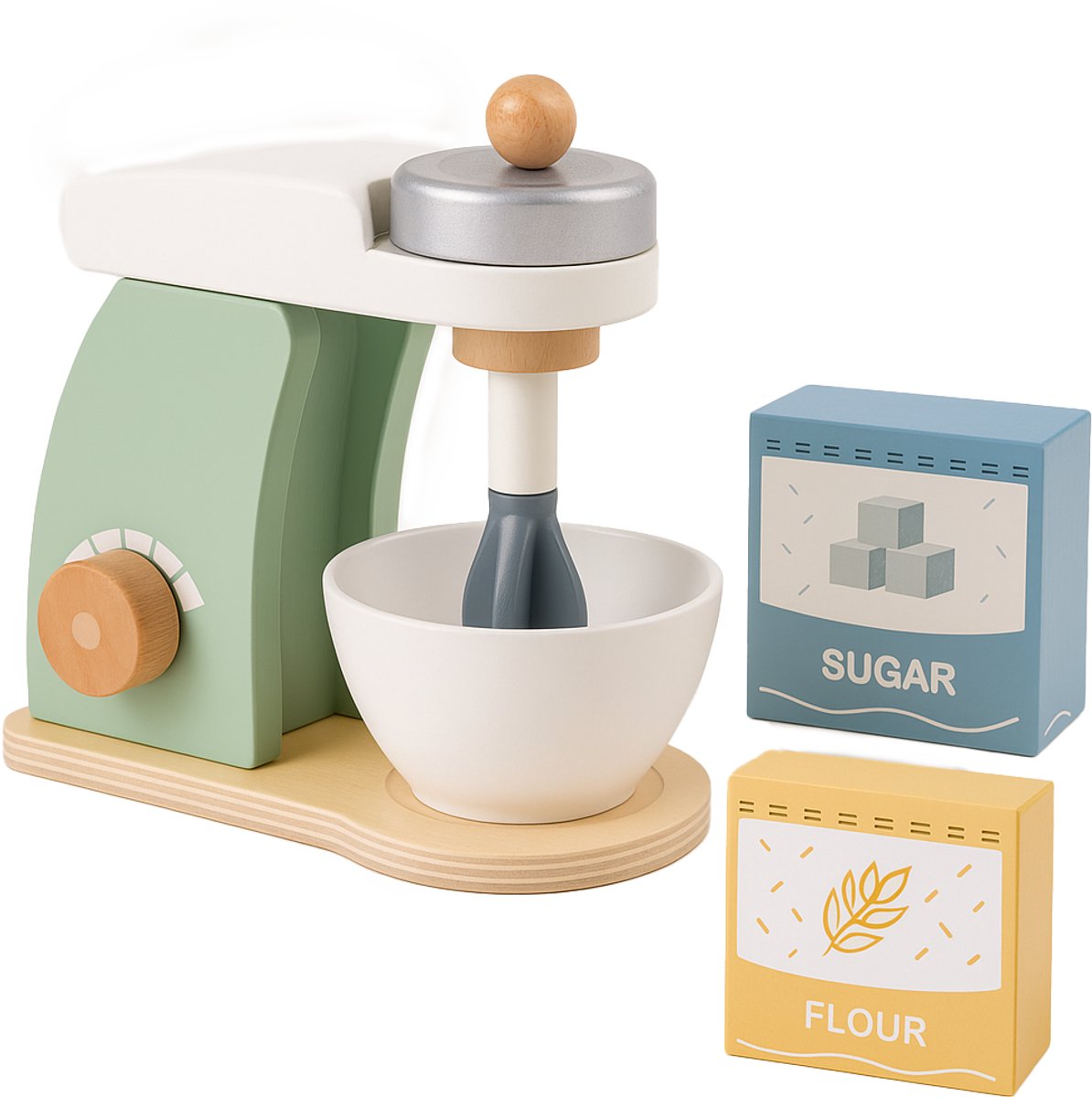 Woodn Buddy Houten Keukenmachine set - Montessori Speelgoed Stimulerend voor de Motoriek